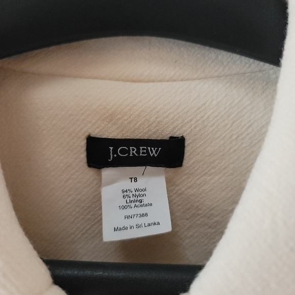 J. CREW Lady Coat Ivory Size 8 Tall - Picture 8 of 12
